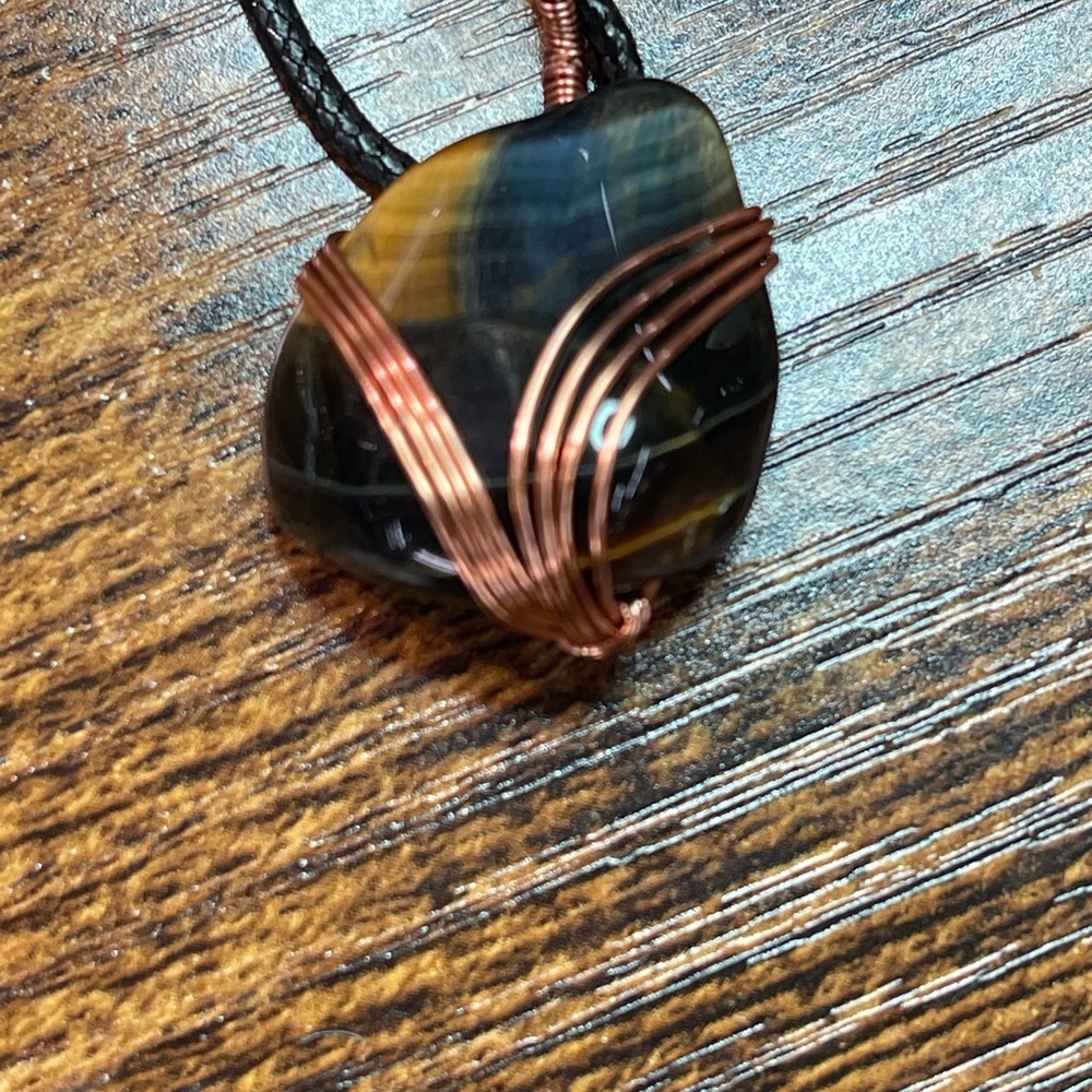 Hand Crafted Copper Wire Wrapped Pendant Necklace